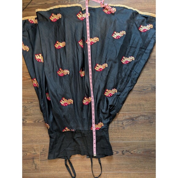 Designer Embroidered Black Silk Cotton Dress with Colorful Patterns Garmentry Xs - Picture 8 of 9